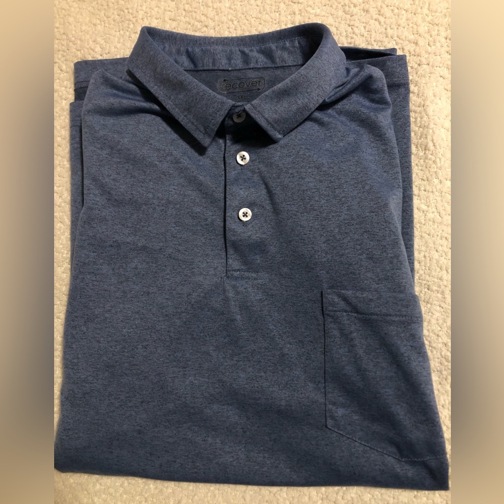 Recover Men’s 100% Recycled Materials Short Sleeve 1/4 Button Up 2X Polo Shirt